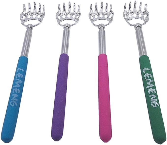 (4-Pack) Telescoping Back Scratcher , LEMENG Portable Extendable Telescopic Bear Claws Metal Back... | Amazon (US)