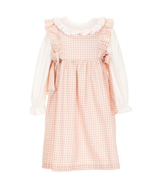 Little Girls Long Sleeve Check Side-Bow Dress | Dillard's