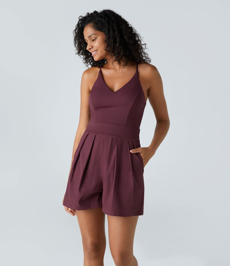 Damen Breezeful™ Rückenfreier, kurzer Jumpsuit mit seitlichem & unsichtbarem Reißverschluss u... | Halara - DE