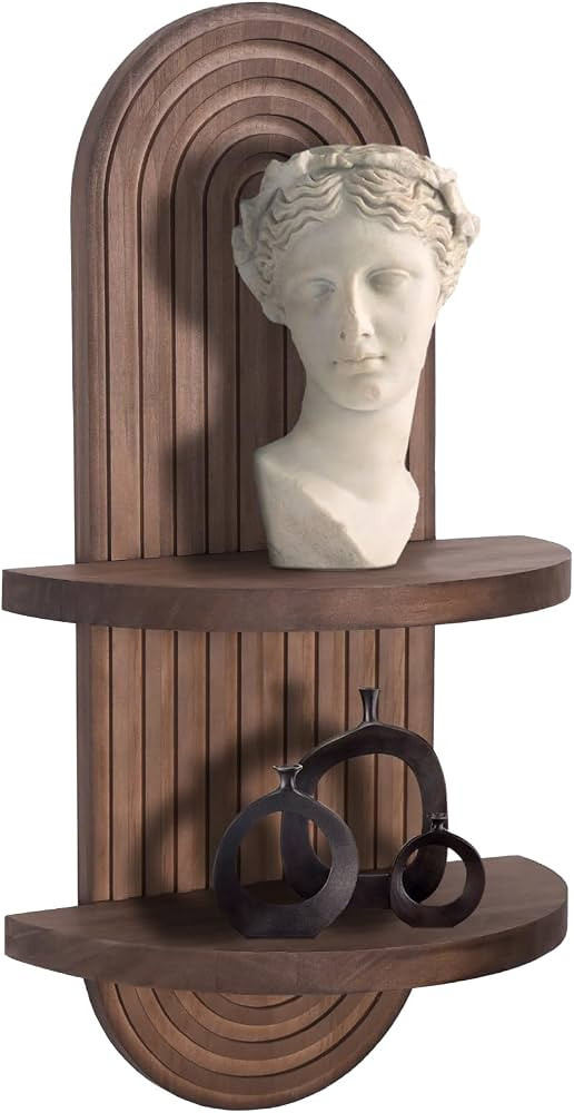 Wooden Arched Wall Shelf - Boho Decor Floating Shelves Book Display Rainbow Shelf for Home Bedroo... | Amazon (US)
