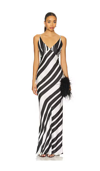 Agnes Maxi Dress in Black & White | Revolve Clothing (Global)