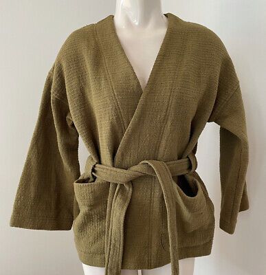 Madewell Texture & Thread Size S Green Tie Front Belted Kimono Jacket  | eBay | eBay US