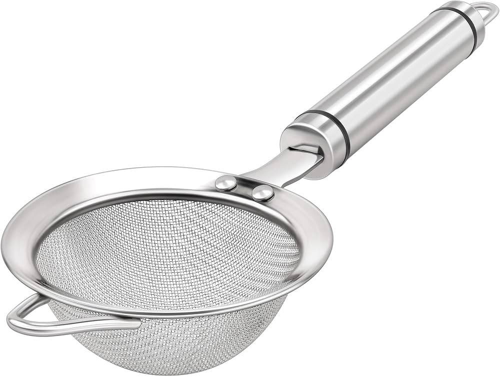 3.35inch 304 Stainless Steel Fine Mesh Strainers for Kitchen, Colander-Skimmer with Handle, Metal... | Amazon (US)