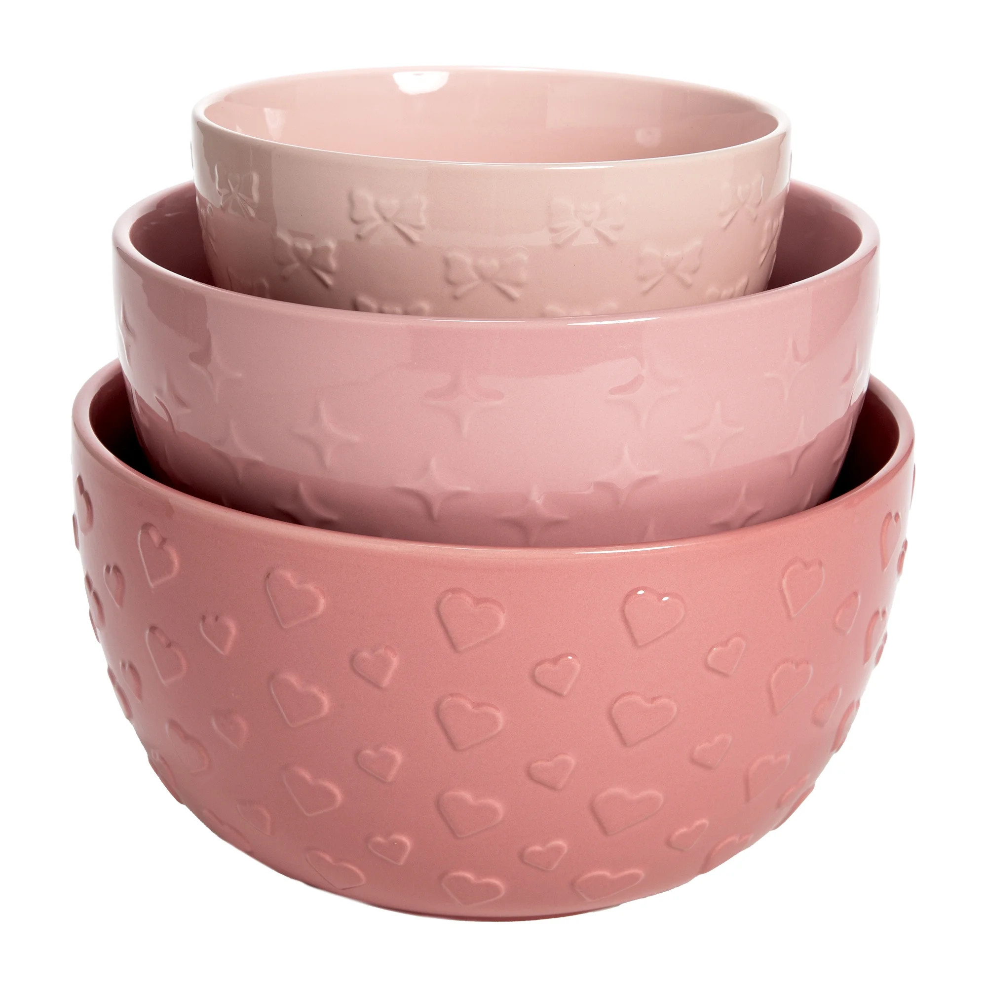 Paris Hilton 3 Piece Ceramic Bowl Set, Durable Stoneware, 1.5qt., 3qt., 5qt. Sizes | Walmart (US)
