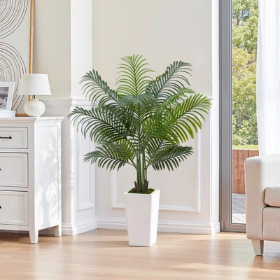 Artificial Areca Palm Tree Faux Plant in Pot for Home Office Decor | Wayfair North America