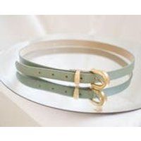 Vintage Sage Green Belt with Gold Buckle / Vintage Gold Hardware Belt / Vintage Green Belt / 80s Green and Gold Belt / Vintage Clothing | Etsy (US)