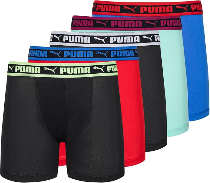 PUMA Boys' 5 Pack Performance Boxer Briefs | Amazon (US)