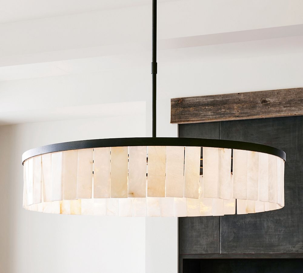 Windham Alabaster Tile Round Chandelier (30"-42") | Pottery Barn (US)