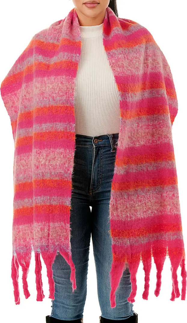 MARCUS ADLER Stripe Woven Fringe Scarf | Nordstromrack | Nordstrom Rack