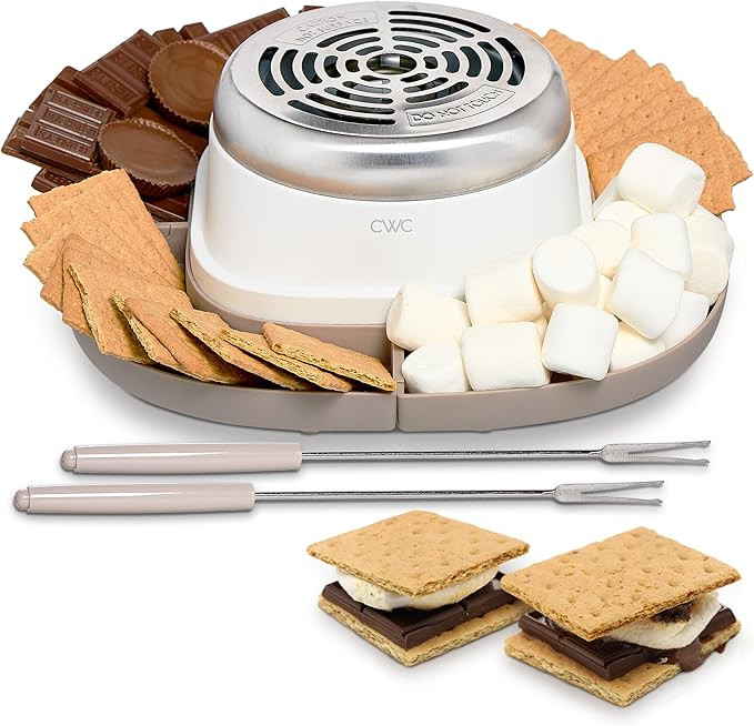 COOK WITH COLOR Electric Smores Maker - Flameless Heater, 120V 300W, with 4 Detachable Compartmen... | Amazon (US)