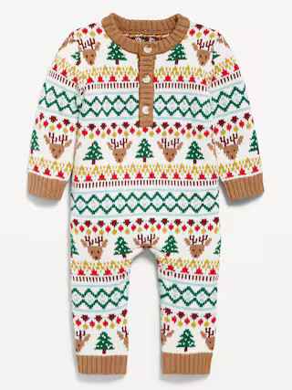 Long-Sleeve Sweater-Knit Henley One-Piece for Baby | Old Navy (US)