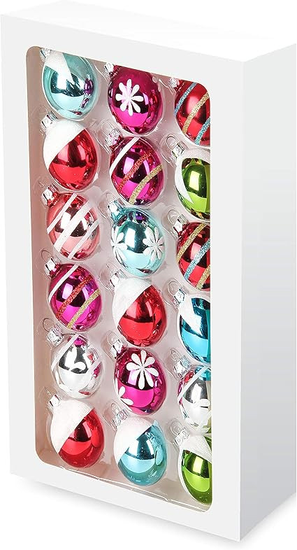 Costyleen Christmas Decoration Colorful Glass Balls Ornaments Set, Festival Home Party Decors Xma... | Amazon (US)