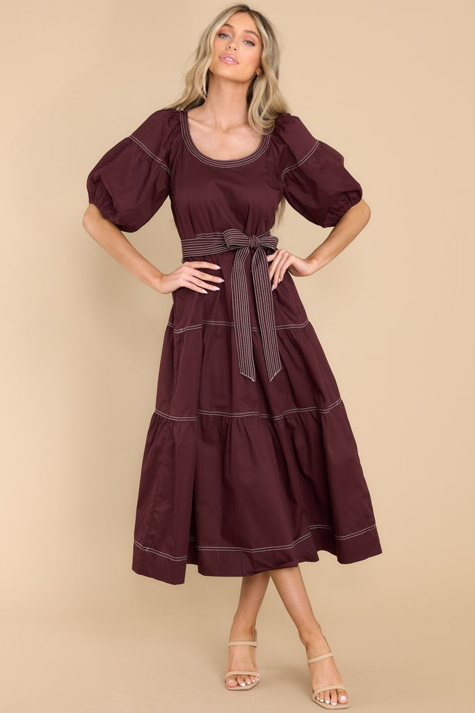 Foxy Lady Dark Brown Maxi Dress | Red Dress 