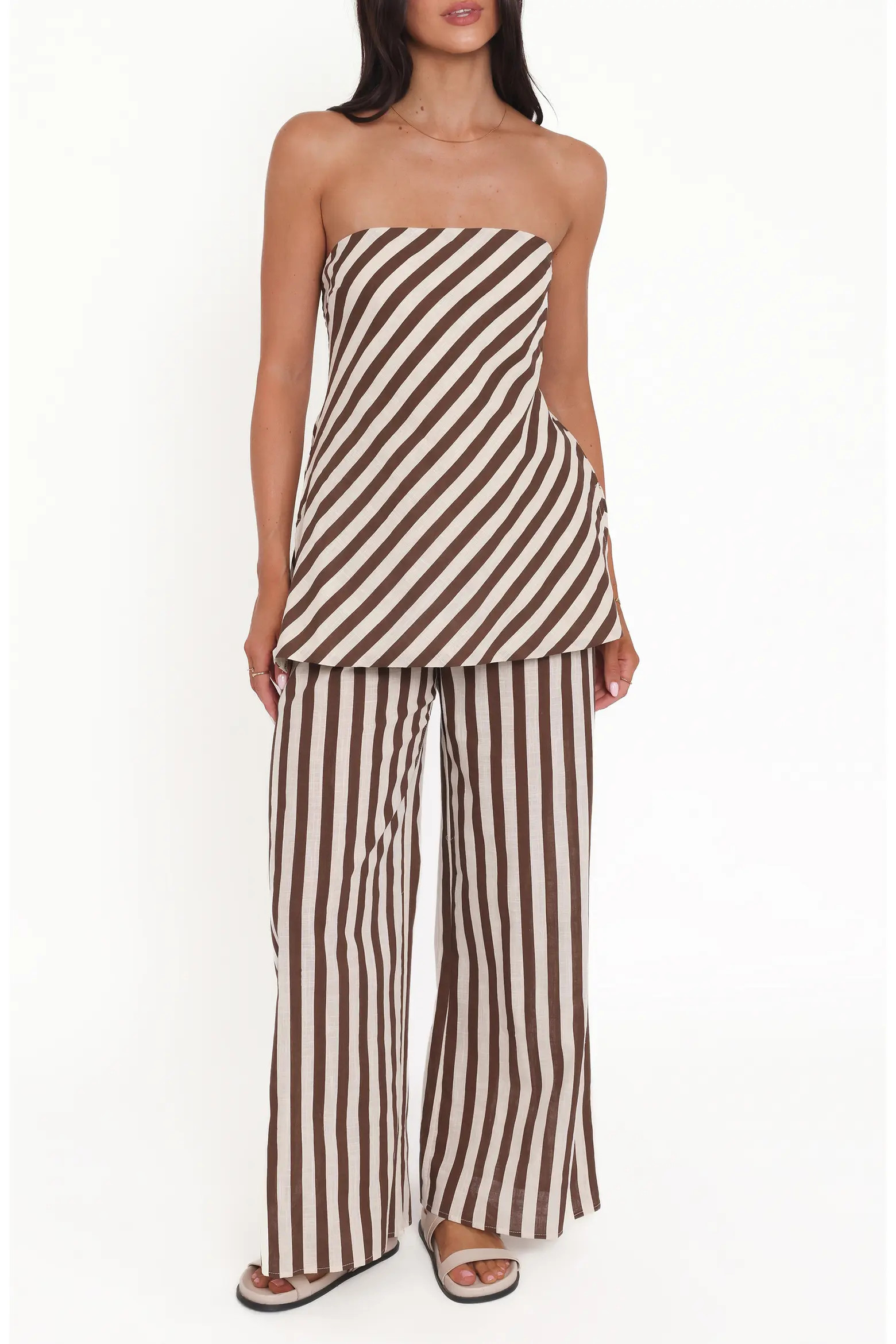 Kim Stripe Cotton Strapless Top & Pants Set (Women) | Nordstrom | Nordstrom