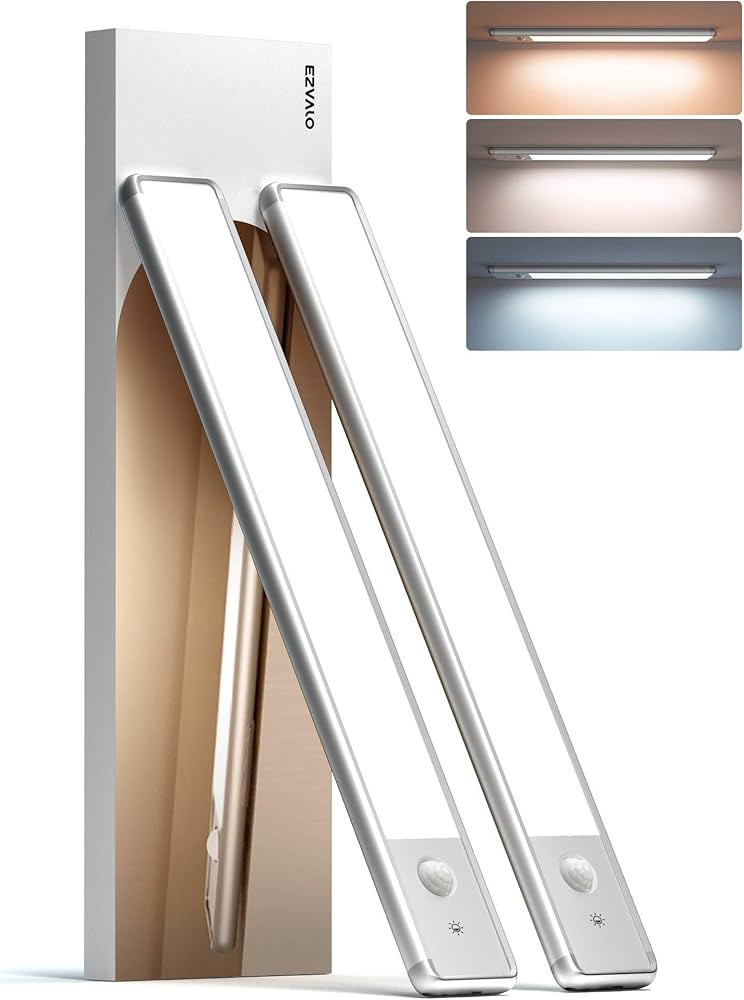 EZVALO 11.8in Under Cabinet Lighting, 1900mAh Rechargeable Motion Sensor Light, LED Magnetic Clos... | Amazon (US)