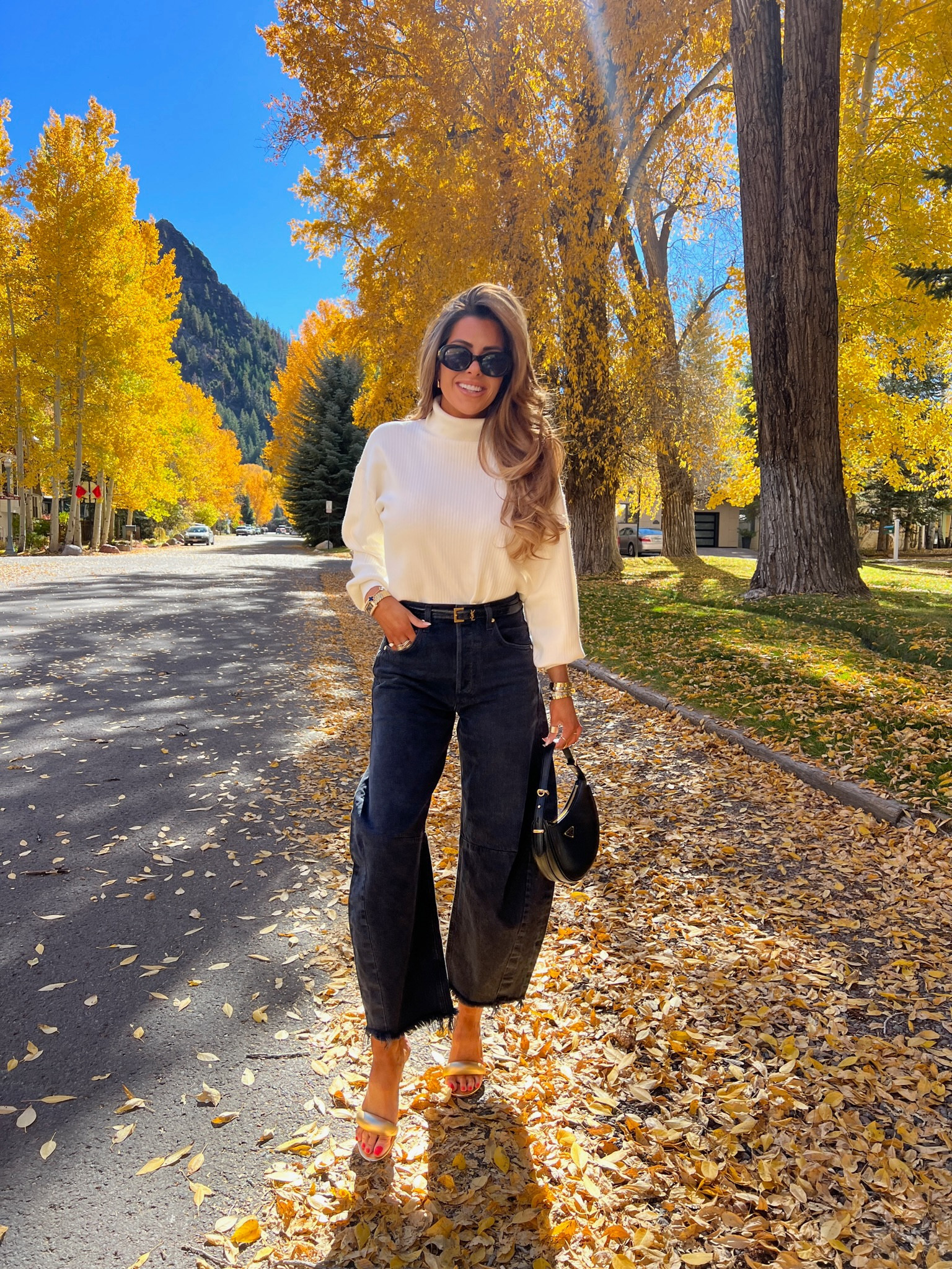 Wearing size small in sweater, size 24 in jeans, heels are TTS. 

My watch is giving Cartier vibes for a fraction the price!! 

#LTKSeasonal #LTKstyletip #LTKitbag