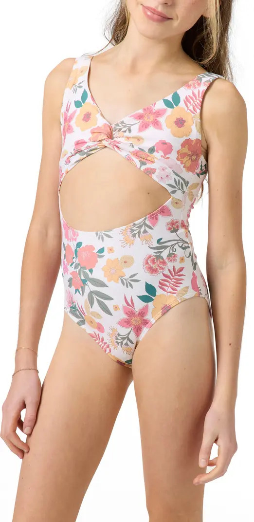 O'Neill Camellia Floral Twist Cutout One-Piece Swimsuit | Nordstrom | Nordstrom