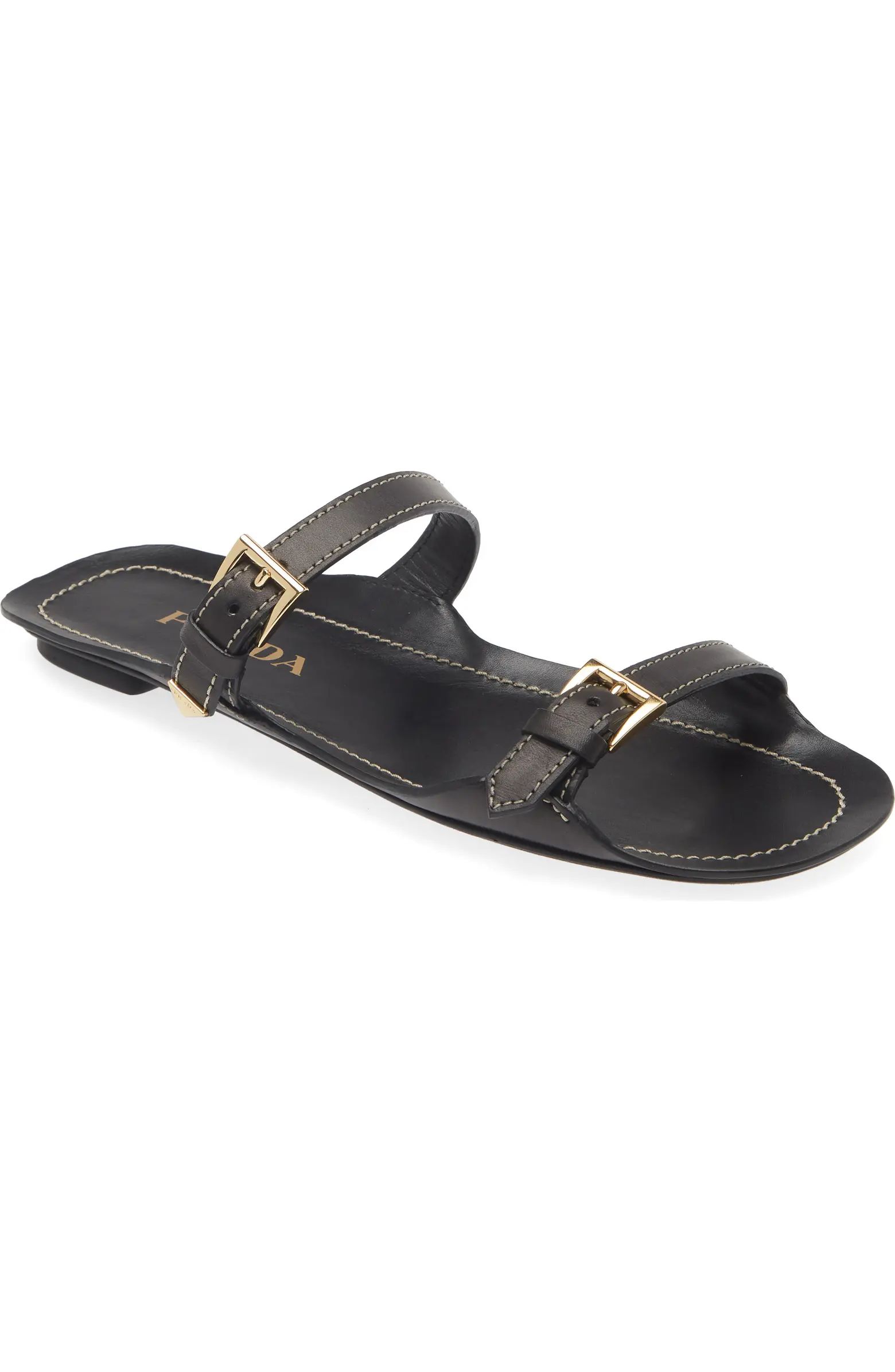 Prada Sandali Two-Strap Flat Sandal (Women) | Nordstrom | Nordstrom