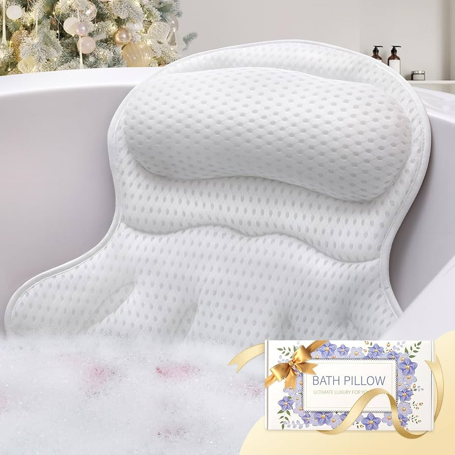 Bath Pillow Luxury Bathtub Pillow, Extra Soft & Comfortable Bath Pillows for Tub Head Neck and Ba... | Amazon (US)