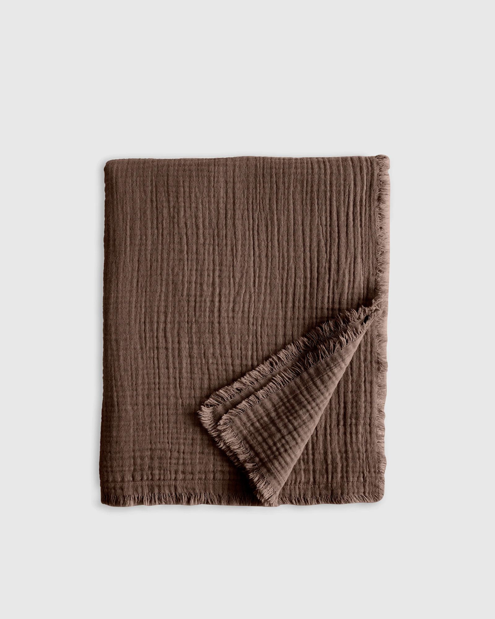 Organic Airy Gauze Throw in Chocolate | Quince