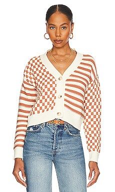 MORE TO COME Sima Button Up Sweater in Brown Multi from Revolve.com | Revolve Clothing (Global)