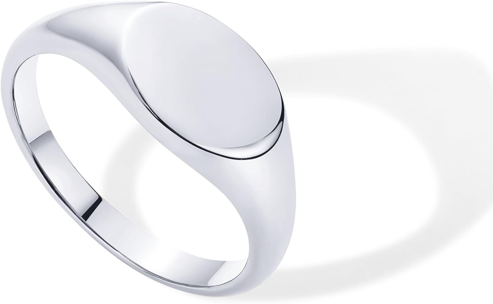 PAVOI 14K Gold Plated Pinky Signet Ring for Women | Lightweight Statement Bands | Chunky Signet S... | Amazon (US)