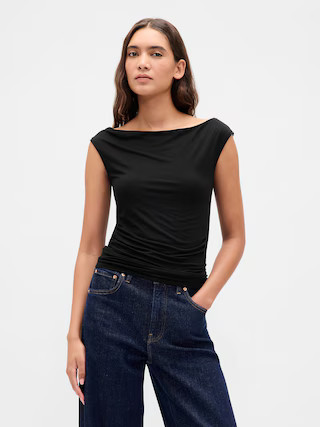 Off-Shoulder Ruched Crop Top | Gap (US)