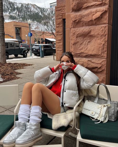 Styling red and metallic in aspen! Also this jacket is 10/10 SO warm and highly recommend for winter!! 

#LTKstyletip #LTKsalealert #LTKSeasonal