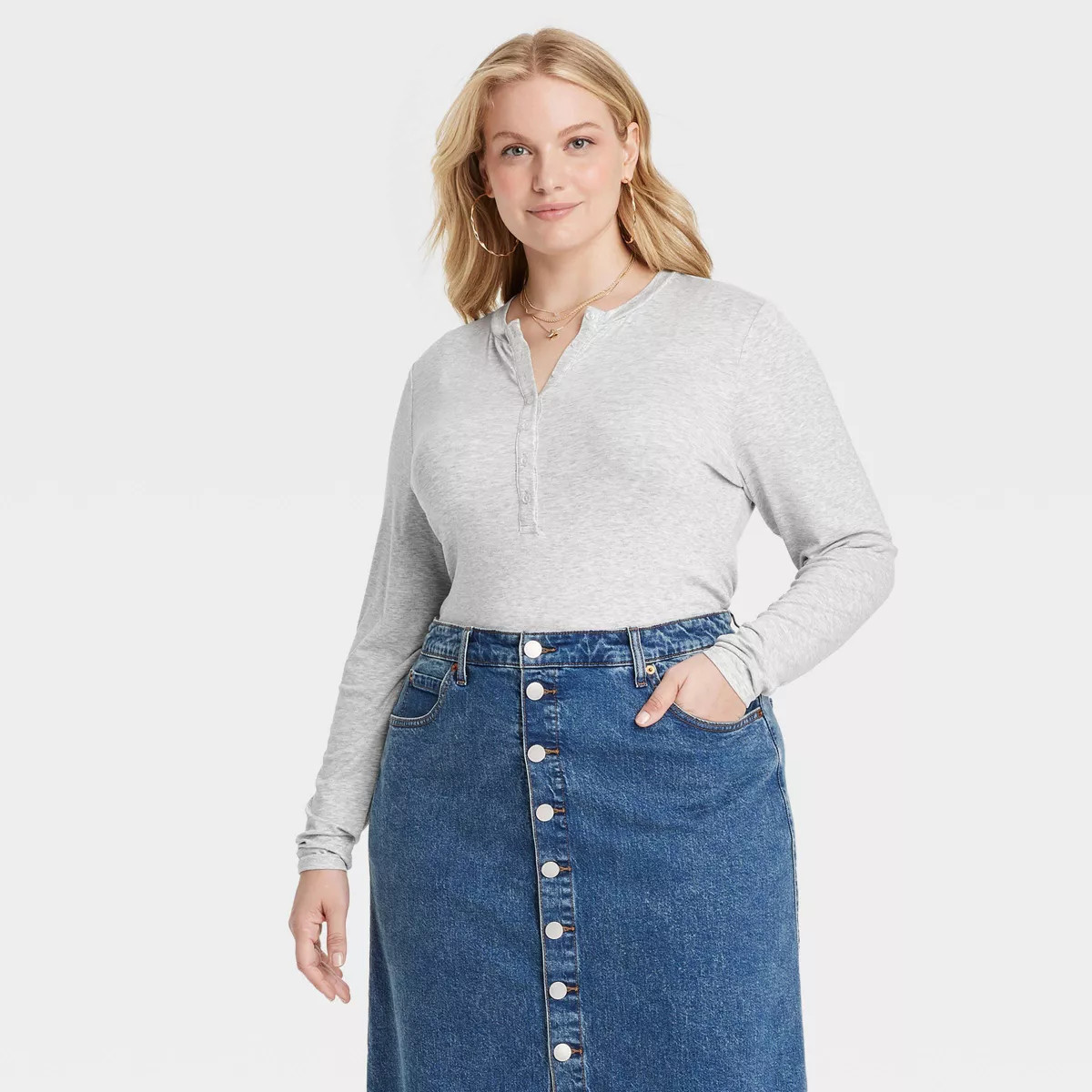 Women's Long Sleeve Henley Neck T-Shirt - Universal Thread™ | Target