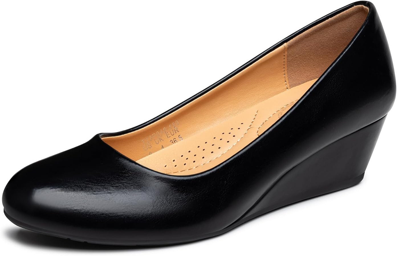 Trary Women's Wedges Pumps Round Toe Mid Heels Comfortable Closed Toe Dressy Shoes Women Pumps We... | Amazon (US)