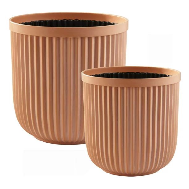 Better Homes & Gardens 12" and 16" Ellan Terracotta Resin Planter, 2-pack | Walmart (US)