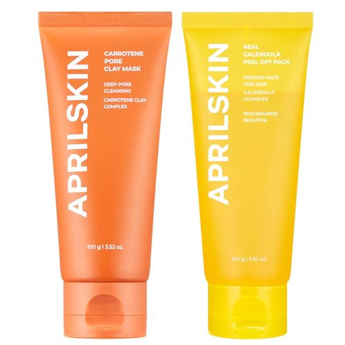 APRILSKIN Glow Reset Mask Duo - Calendula Flower Infused Peel Off Mask & Carrotene IPMP 3-Min Quick Dry Pore Caring Clay Mask, Gentle Exfoliation and Deep Pore Care for Radiant, Refreshed Skin | Amazon (US)