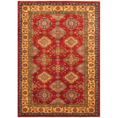 One-of-a-Kind Jevon Hand-Knotted Red/Gold 5'5" x 7'9" Wool Area Rug | Wayfair North America