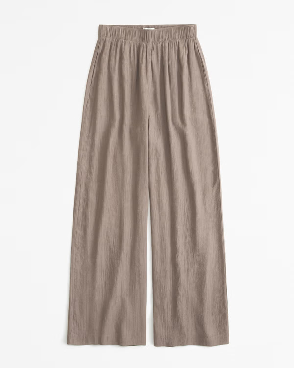 Crinkle Textured Pull-On Pant | Abercrombie & Fitch (US)