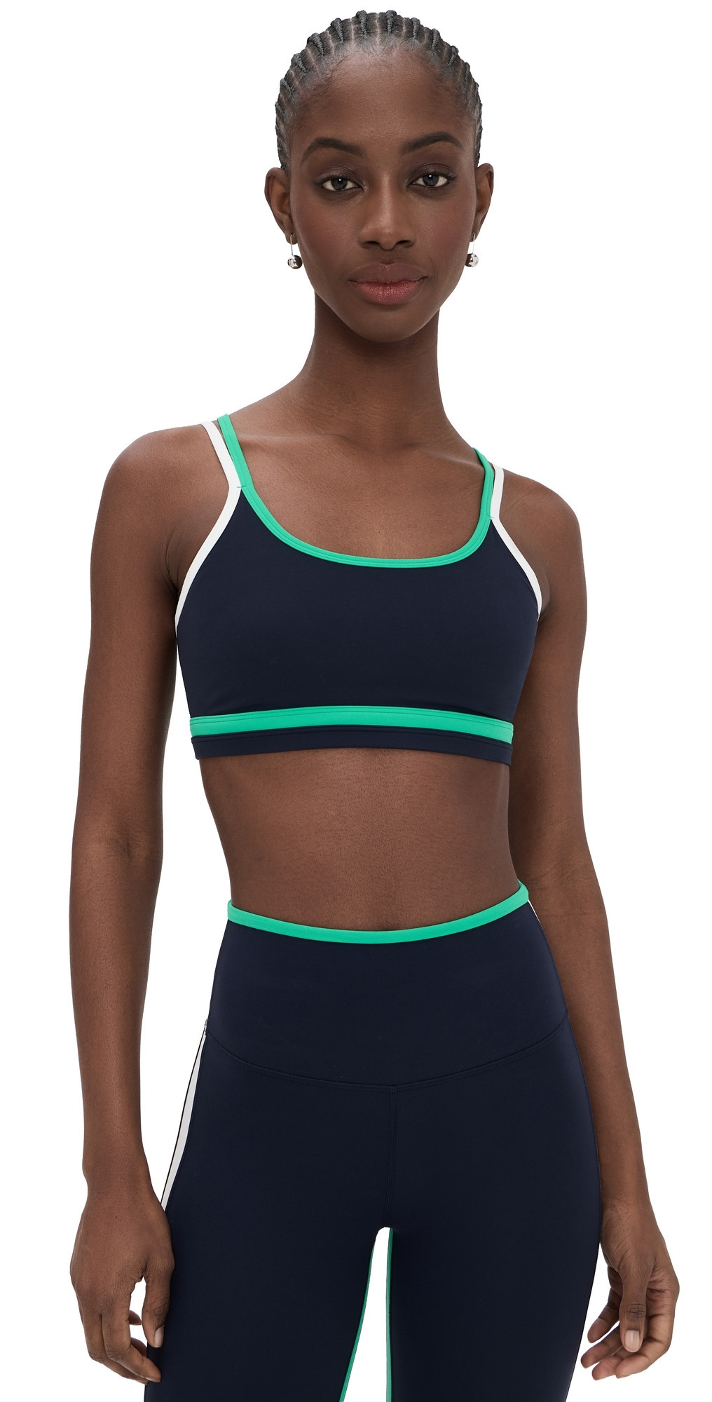 Splits59 Eva Rigor Double Strap Bra Indigo/Spearmint M | Shopbop