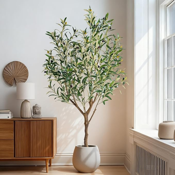4ft Artificial Olive Tree Faux Olive Plant for Home Decor, Large Fake Olive Tree Modern Farmhouse... | Amazon (US)