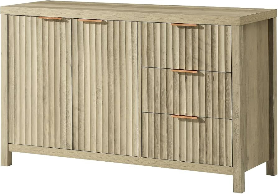 Oxford Fluted Storage Cabinet Sideboard Large Buffet with Adjustable Shelves, Multifunctional Acc... | Amazon (US)
