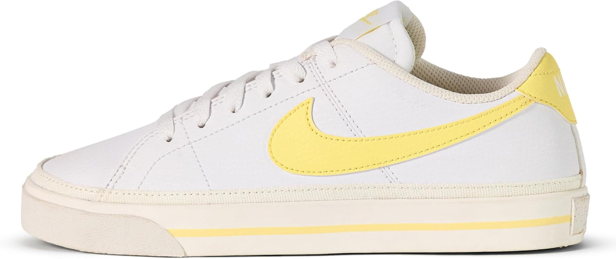 Amazon.com | Nike Women's Court Legacy Next Nature Shoes, White/Soft Yellow-Sail, 8 | Fashion Sne... | Amazon (US)