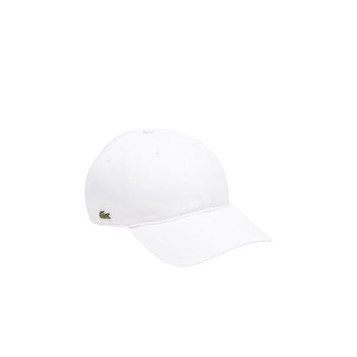 Lacoste Unisex Organic Side Logo Cotton Twill Cap, One Size, White | Amazon (US)
