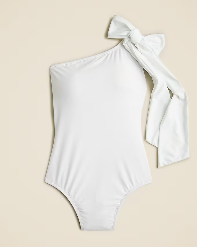 Bow one-shoulder one-piece | J. Crew US