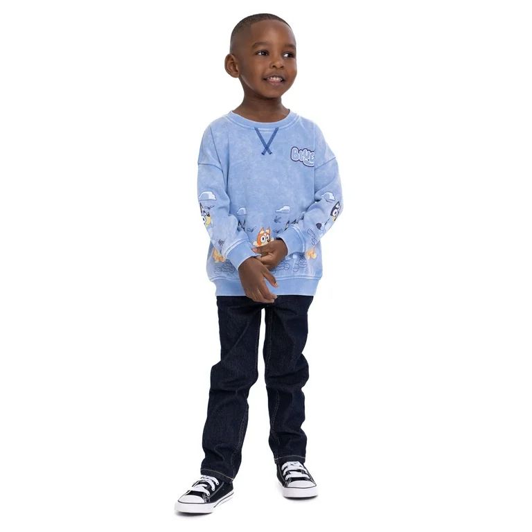 Bluey Toddler Boys Pullover Sweatshirt with Long Sleeves, Sizes 2T-5T | Walmart (US)