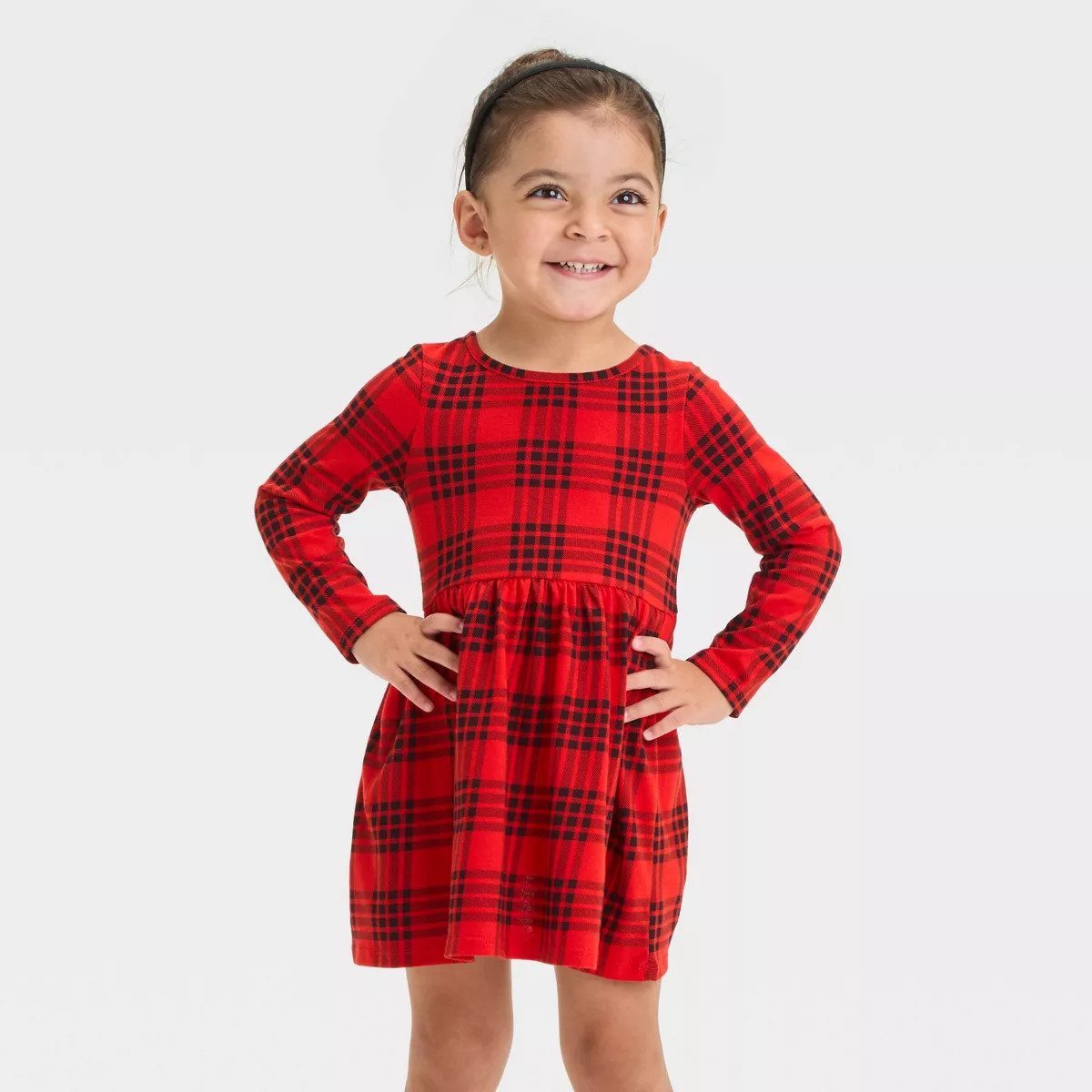 Toddler Girls' Printed Long Sleeve Dress - Cat & Jack™ | Target