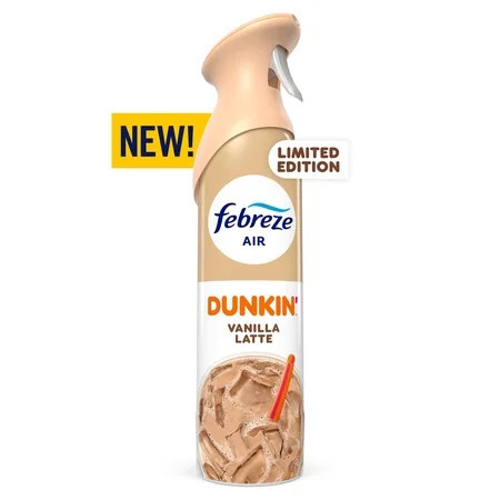 Febreze Odor-Fighting Air Freshener Spray, Dunkin' Vanilla Latte Scent, 8.1 Fl oz, 1 Count | Walmart (US)
