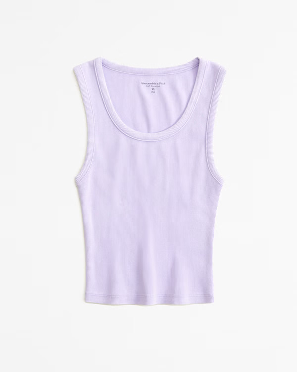 Women's Essential High Scoopneck Rib Tank | Women's Tops | Abercrombie.com | Abercrombie & Fitch (US)