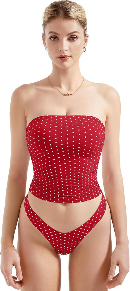 SUUKSESS Women Sexy Tube Top Summer Y2K Going Out Double Lined Basic Tank Top | Amazon (US)