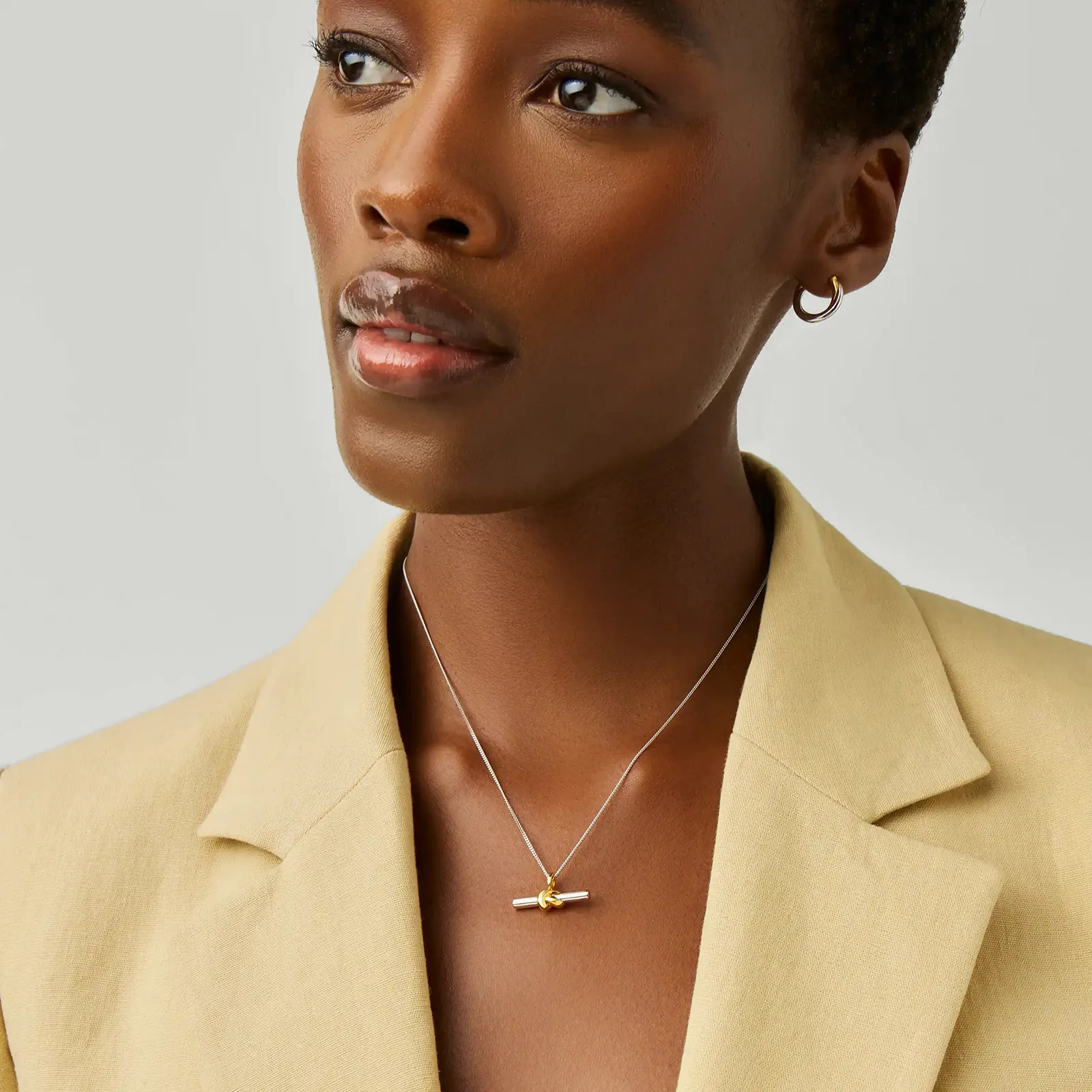 Missoma x Lucy Williams T-Bar Knot Pendant Necklace | END. Clothing