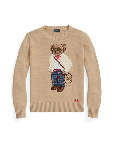Polo Ralph Lauren Polo Bear Cotton-blend Sweater Woman Sweater Sand Size S Cotton | YOOX (US)