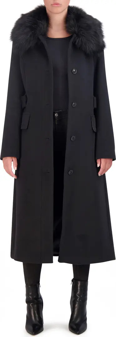 Cole Haan Signature Belted Faux Fur Collar Wool Blend Coat | Nordstrom | Nordstrom