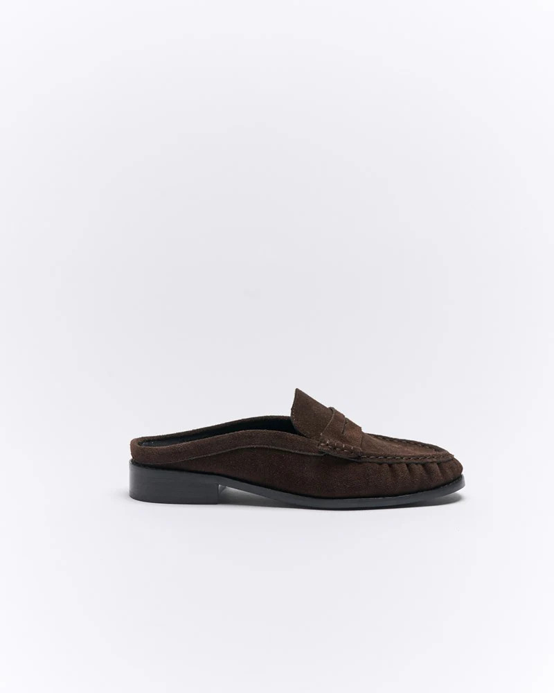 Hugo Leather Mule - Bitter Choc Suede | Walnut Melbourne (AU)