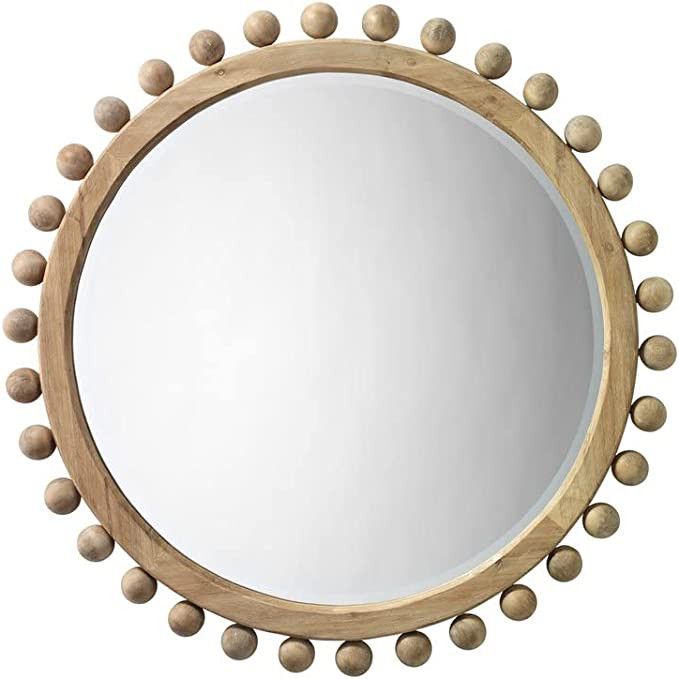 Eden Home Coastal Wood Mirror with Small Balls in Natural Finish | Amazon (US)